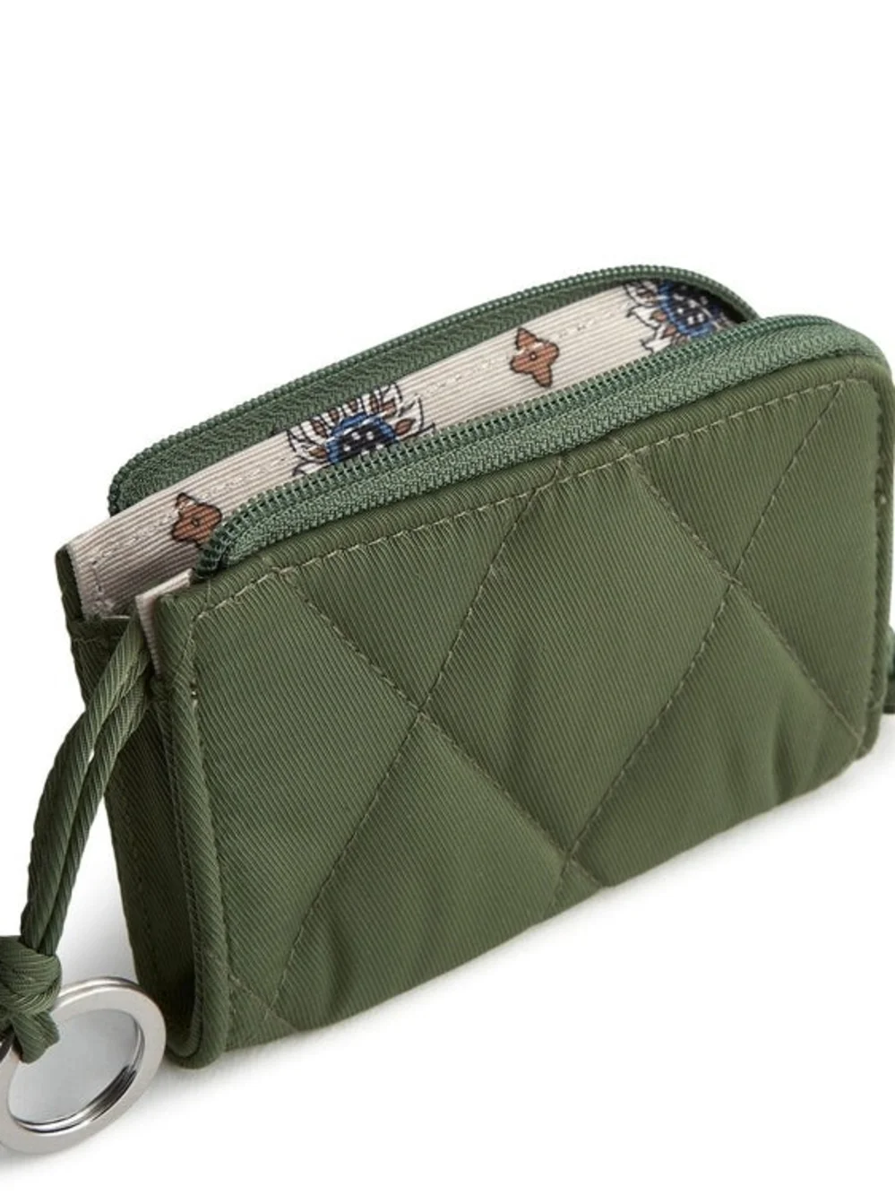 Vera Bradley Bronze Green Zip Card Pouch